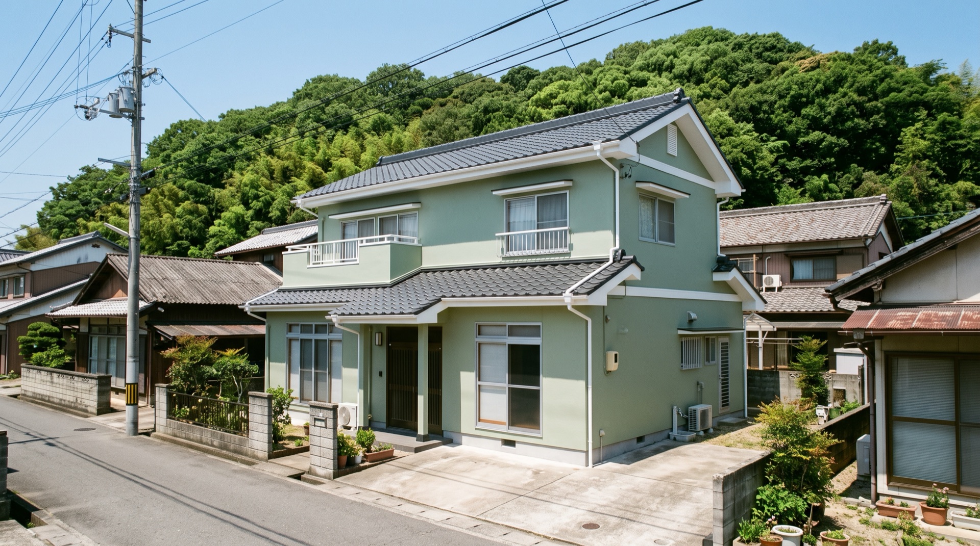 塗り替えを終えた倉敷市の住宅